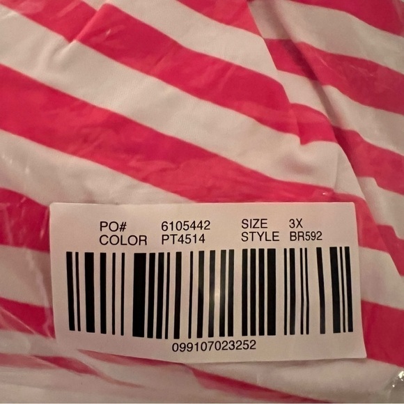 NWT! J. Crew Wild Berry White Striped Tie-Shoulder One-Piece Swimsuit. Size 3X - Picture 7 of 8